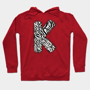 Zebra Letter K Hoodie